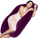 MY ARMOR Full Body U Shape Pregnancy Pillow for Pregnant Women, Maternity Pillow Gift for Pregnancy Sleeping, 3 Months Warranty, Premium Velvet Cover with Zip, Purple