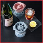 Wolpin Round Ice Cube Ball Moulds Set Ice Maker Pop-up Box Flexible Ice Maker for Party Mocktail/Cocktail Bar Beverage Whiskey Juice/Drinks (Pack of 2) BPA Free