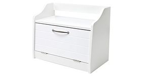 Bread Bin, White, Freestanding Work Top Storage. Shelf above, Traditional design from the Minack Range by Elegant Brands