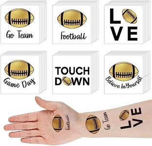 WILLBOND 120 Pcs Football Temporary Tattoos for Team Rugby Face Tattoos Football Team Gift Sports Waterproof Body Stickers Gold Tattoo for Fans Rugby Team Party Favor Supplies, 6 Styles