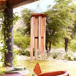 Hukimoyo 42 inch Big Size Wind Chimes for Home Positive Energy Balcony Outdoor Sound Healing Hanging Large Metal 6 Pipe Natural Melody Wind Chimes Instruments, Wind Bells for Temple