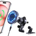 Wireless Car Charger for iPhone, MANKIW 15W Magnetic Wireless Car Charger Mount for iPhone 15/14/13/12 Series Mag-Safe/Magnetic Cases, Fast Charging Air Vent Phone Holder