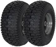 MARASTAR 21446-2PK 15x6.00-6 Tyre and Wheel Assembly Replacement Front Lawn Mower Tyre Compatible with Craftsman Ride On Mowers (Pack of 2)