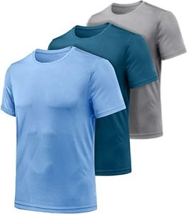 TSLA Men's Workout Running Shirts, Dry Fit Moisture Wicking T-Shirts, Sports Gym Athletic Short Sleeve Shirts, Active Hyper Dri 3 Pack MTS13-LTA_Large