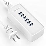 USB Charger 6 Ports USB Wall Charger USB Charging Station for Multiple Devices Desktop Power Hub Smart Plug Dock Charger Block for iPhone Xs/X iPad Pro/Air Galaxy S9/S8 LG Laptop Smartphones