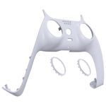 eXtremeRate Solid White Decorative Trim Shell Compatible with Controller, DIY Replacement Clip Shell, Custom Plates Cover Compatible with Controller with Accent Rings