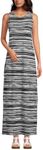 Lands' End Women's Cotton Jersey Sleeveless Swim Cover-up Maxi Dress, Black/White Ombre, Small Petite