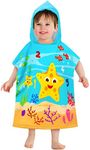 HUANLANG Kids Hooded Beach Towel for Boys Girls,Bath Pool Beach Poncho Towels Super Soft & Absorbent Cotton Towel Childrens Starfish Beach Towels for Toddler 0-7 Years Old(Dinosaur)