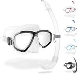 Cressi Perla & Mexico - Combo Set Dive/Snorkeling Mask & Snorkel, Adult Unisex, Transparent/Black