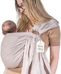 Baby Sling and Ring Sling 100% Cotton Muslin, Ring Sling Baby Carrier Front and Chest Newborn Carrier Baby Carrier Wrap, Toddler Carrier (Sand)