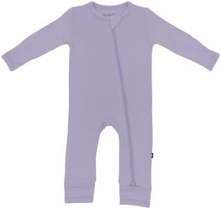 KYTE BABY Unisex Rayon Made From Bamboo, Zippered Rompers, (Newborn, Taro)