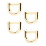 Artibetter D-Rings Screw in Shackle Horseshoe U Shape D Ring DIY Leather Craft Purse Keychain Accessories for Strap 4 pcs (Gold)