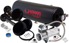 Vixen Horns Train Horn Kit for Trucks/Car/Semi. Complete Onboard System- 200psi Air Compressor, 2.5 Gallon Tank, 3 Trumpets. Super Loud dB. Fits Vehicles like Pickup/Jeep/RV/SUV 12v VXO8325/3114B