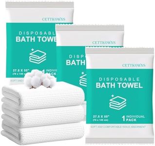 Cettkowns 18 Count Disposable Bath Towels, Camping Towel, Gym Towel, Barber Towel, Large Size 27.5"x55", Portable, Thickened, Absorbent, Individually Packed for Travel, Hotel, Camping, Spa, Business