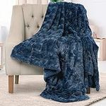 Everlasting Comfort Faux Fur Throw Blanket - Soft, Fluffy, Fuzzy, Plush, Thick, Minky Throws