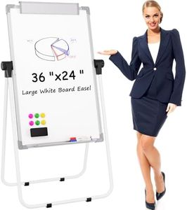 MaxGear Large White Board with Stands, 36" x 24" Big Double Sided Easel Dry Erase Board for School and Classroom, Home & Office Stand Flip Chart, Height Adjustable & 360 Degree Rotating Whiteboard