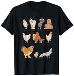 Vintage Chicken Breeds Farm Animals Day Support Local Farmer T-Shirt