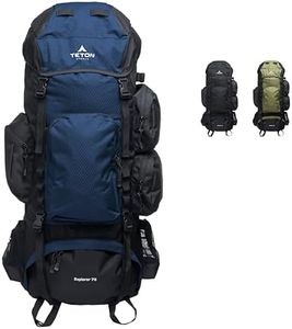 Teton 75L Explorer Internal Frame Backpack for Hiking, Camping, Backpacking, Rain Cover Included