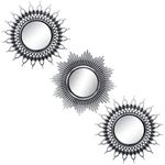 Small Round Mirrors for Wall Decor Set of 3 - Great Home Accessories for Bedroom, Living Room & Dinning Room (MW004)