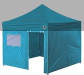 Eurmax 10x10 Tent Zipper Walls - Full Sidewall Kit with Roll Up Mesh Window and Door Only, Frame and Top Not Included (Turquoise)