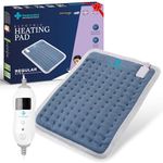 HEATRONICS® Heating Pad for Back Pain & Period Cramps | Regular Size | Digital | 2Hr Auto Cutoff | Electric Heating Pad for Back, Neck, Leg & Shoulder Pain Relief (Steel Blue)