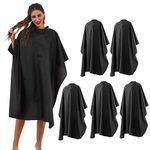 BSFHH Black Barber Cape, Professional Nylon Waterproof Hair Cutting Cape with Snap Closure Salon Cape, 59" x 47" Hairdressing Cape for Haircut, Coloring, Makeup, Styling (5 Pack)