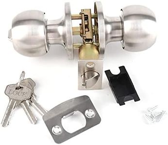 Perillas de Puerta de Entrada con Cerradura y Llaves Casa Prefabricada de Acero Inoxidable de 3 Polos Cerradura de Manija de Puerta de Bola Redonda para Entrada Y Baño de Dormitorio de Puerta