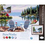 Dimensions PaintWorks Paint by Numbers Kit for Adults and Kids, Lakeside Morning, 20'' x 16''