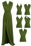 Edaydress Full Length one Dress with Over 100 Styles Multi Ways wrap Convertible Infinity Grass Green Slit Bridesmaid Dresses