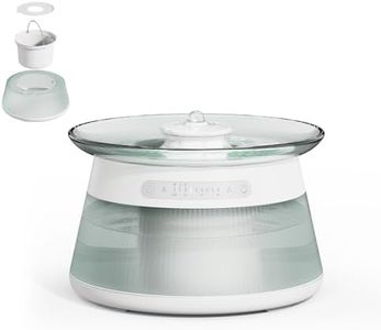 GOYJOY Glass Smart Cat Water Fountain for Drinking,4000 mAh,Filterless&Wireless Pet Water Fountain No Filter,Ultra Silent Cat Fountains,Separation Design