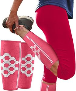 Sparthos Calf Compression Sleeves (Pair) – Leg Compression Socks for Men and Women – Shin Splint Calf Pain Relief Calf Medical Leg Pain and Cramps Recovery Varicose Veins (Pink-S)