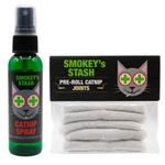 Smokey's Stash Catnip Spray 2 Ounce Bottle with Cat nip Filled Pre Roll Joints for Cats - 5 Joints per Pack