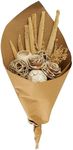 Deco 79 Dried Plant Cattail Handmade Natural Foliage Floral Wheat Grass Bouquet with Deco Ball Accents, 8" x 7" x 23", Brown