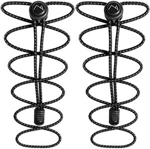 CampTeck U6602 No Tie Lacci, Lacci Elastici per Scarpe con Sistema Autobloccanti - Nero - 1 Paio