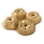 Nordicware 59952 Bundt Quartet Pan, Gold