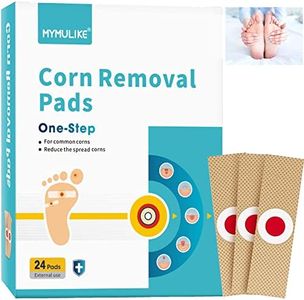 Corn Plasters, 24 Count MYMULIKE Corn Removal Pads Relief Corn Pain, Corn Cushions for Feet, Hand, Toe for Feet Care and Wart Remover Corn Pads Foot Care