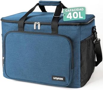 unycos - Bolsa Térmica Porta Alimentos【40L】 Nevera Portátil con Aislamiento, Lunch Box Impermeable, Hermética e Isotérmica, Porta Fiambrera de Almuerzo, Oficina, Pícnic o Colegio (Azul Oscuro)