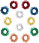 LLMSIX 12 Pieces Fidget Rings Acupressure Rings Sensory Rings Trichotillomania Fidget Toys Stress Relief Toys Set for Teens, Adults, Silent Stress Reducer (Red, Orange, Blue, Green, Silver, Gold)