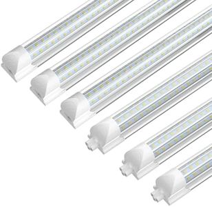 SHOPLED 4FT LED Shop Light, (6 Pack) 48W 6000K D-Shape, 7200LM Super Bright, T8 LED Tube Lights, High Output, Linkable Shop Lights with Plug for Workshop, Garage, Basement, ETL Listed