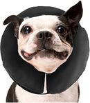 ZenPet Protective Inflatable Recovery Collar for Dogs and Cats - Soft Pet Cone Does Not Block Vision E-Collar - Designed to Prevent Pets from Touching Stitches, Wounds and Rashes (Medium)