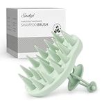 Sndyi Scalp Massager Shampoo Brush, Scalp Brush for Washing Hair & Dandruff Removal, 100% Silicone Hair Scalp Scrubber/Exfoliator Brush, Wet Dry Head Scalp Massager Brush for Hair Growth, Green