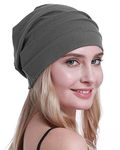 osvyo Cotton Chemo Hats Soft Caps Cancer Headwear for Women Hair Loss Sealed Packaging, Dark Grey, One Size Fits All