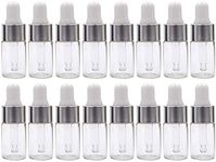 ConStore 50pcs Clear Glass Dropper Bottles Mini Essential Oil Vials with Glass Eye Dropper Empty Cosmetic Lotion Sample Bottles Refillable DIY Cosmetic Container Liquid Perfume (3ml)