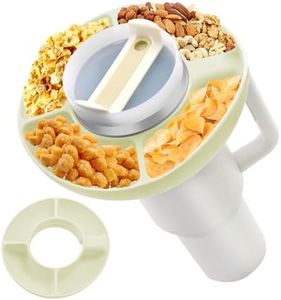 OPAICO Snack Bowl For Stanley 30/40 oz, Silicone Reusable Snack Tray For Stanley, Snack Tray With 4 Compartments For Stanley Cup, Stanley Anti-Spill Snack Bowl (White, 30oz)