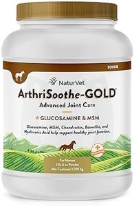 NaturVet ArthriSoothe Gold Advanced Joint Horse Supplement Powder – For Healthy Joint Function in Horses – Includes Glucosamine, MSM, Chondroitin, Hyaluronic Acid – 60 Day Supply