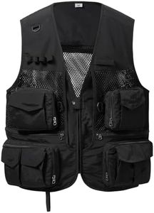 BASSDASH Men's Women's Utility Fishing Cargo Vest Outdoor Safari Photography Work Vest with Multi Pockets Mesh Back FV14