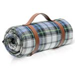 TRIXES XL Tartan Picnic Blanket with Carrying Handle – Waterproof and Sand Proof Backed Blankets – Perfect for Picnics, Camping and more