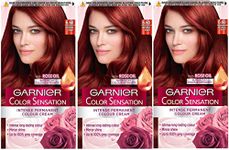 Garnier Colour Sensation 6.60 Intense Permanent Hair Dye, Ruby Red, Pack of 3