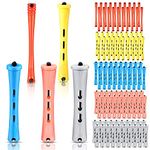 100 Pieces Hair Perm Rods Non-Slip Hair Rollers Plastic Cold Wave Perming Rods with Elastic Rubber Band Short Curlers Rod for Hairdressing Styling (Multi-Color,Multi-Size)