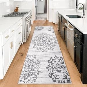 Jabykare Extra Long & Wide Runner Rugs(80x180cm) - Washable Non Slip Kitchen Floor Mat, Kitchen Rugs & Mats for Hallway, Living Room, Bedroom, Hall, Laundry (Boho1, 80x178 cm)